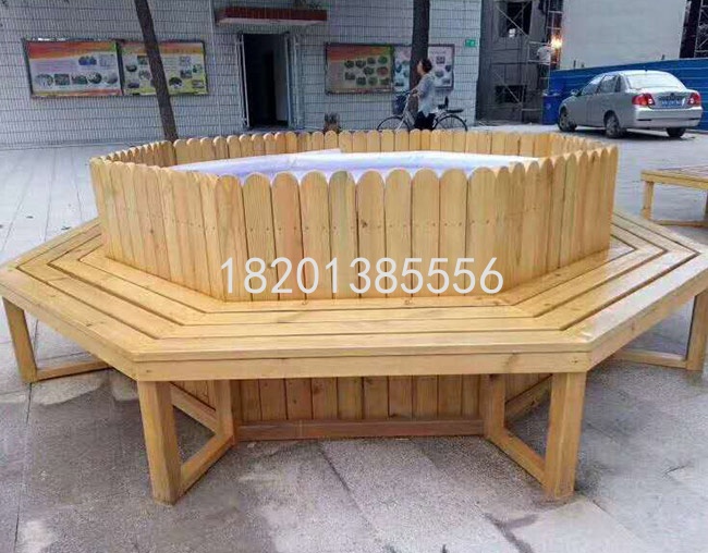 防腐木花箱坐凳